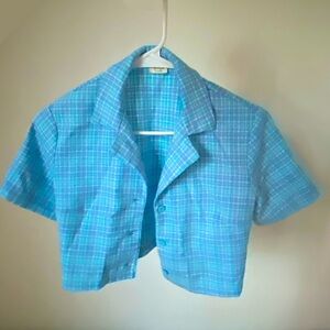 Blue Plaid Brandy Melville Crop Top